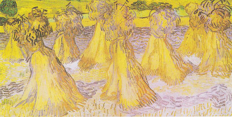 Field with sheaves of grain, Vincent Van Gogh